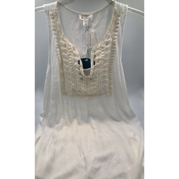 Stitch Fix Small Market & Spruce Nova Crochet Detail‎ Tunic Tank Top NWT - Picture 3 of 6